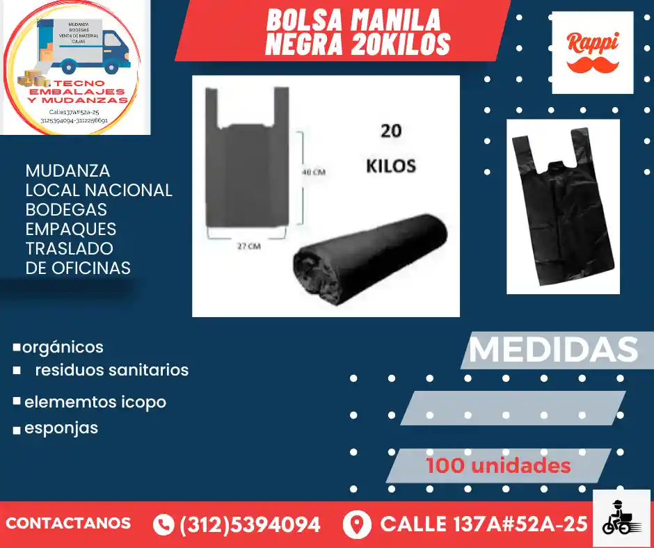 Bolsa Negra 20 Kilos