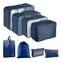 Organizador Bolsas Viaje Maleta Equipaje 8 Piezas Azul