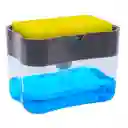 Dispensador De Jabón Lavaplatos Con Esponja Color Gris