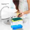 Dispensador De Jabón Lavaplatos Con Esponja Color Gris