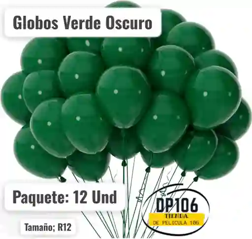 Globos Verde Oscuro 12 Und