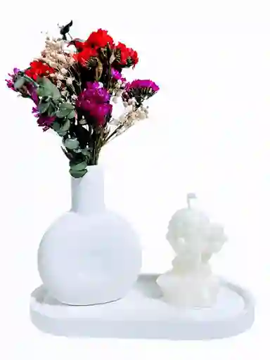 Silencio Escultural - Base, Florero Y Vela - Regalos De Amor Y Amistad			