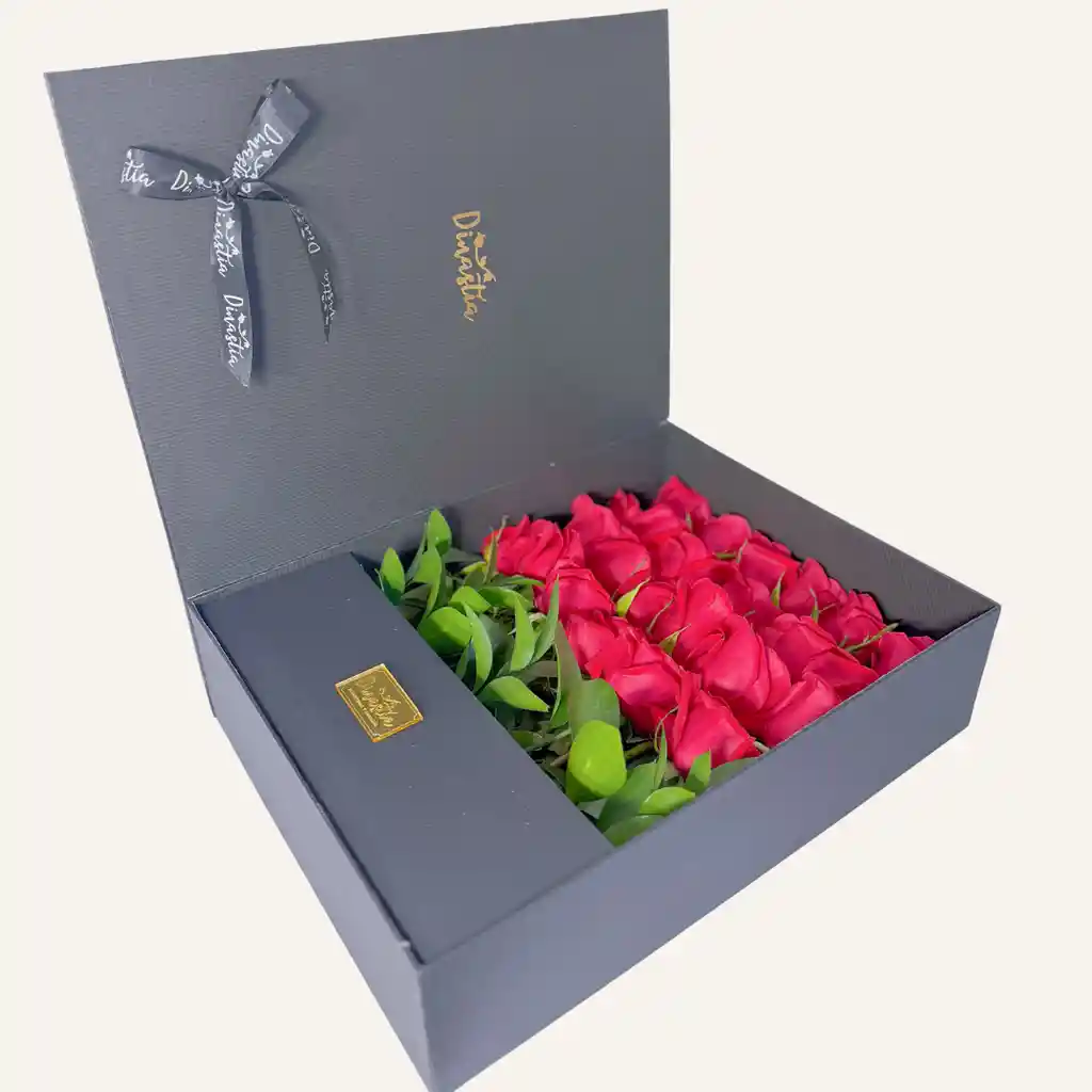 Libro Negro De Lujo X 24 Rosas Rojas Exportacion Co