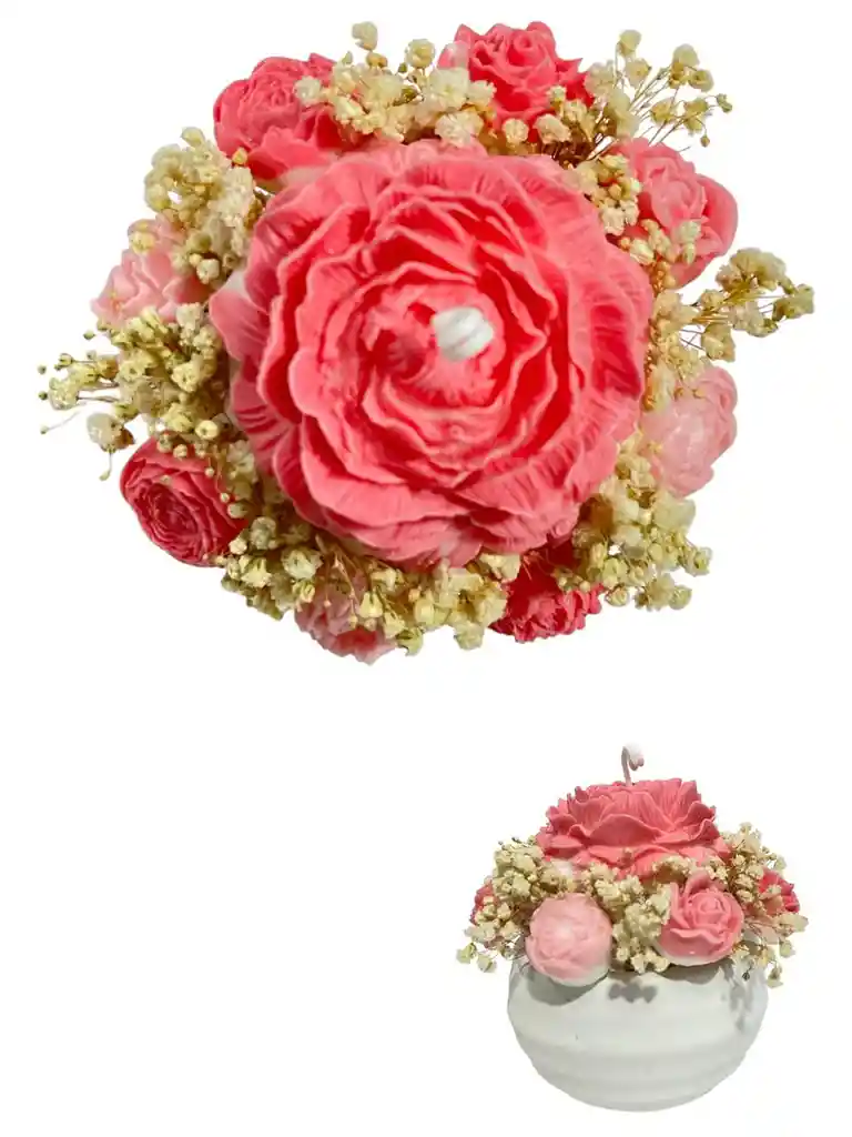 Jardin De Princesa - Ramo De Flores Pegonias Y Rosas En Vela - Regalos De Amor Y Amistad			