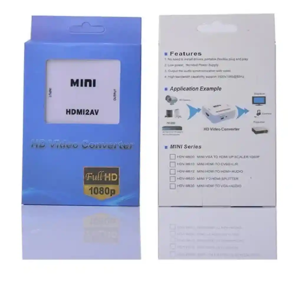 Caja Convertidor Mini Hdmi2av 5v 1 Puerto