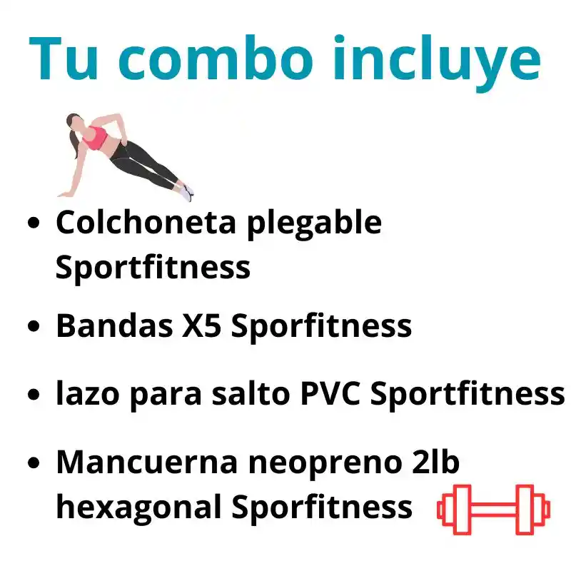 Combo Fitness Compacto Ejercicio En Casa Sportfitness
