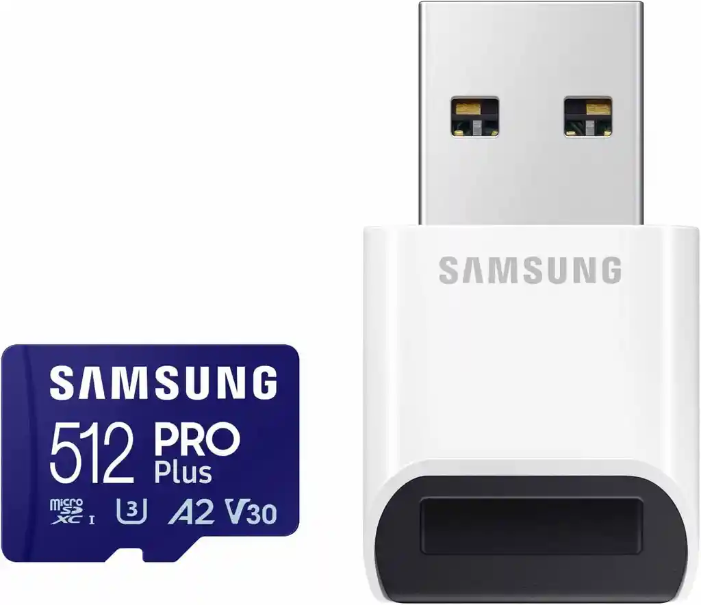 Tarjeta De Memoria Samsung Pro Plus 512 Gb Hasta 180 Mb/s + Lector Usb