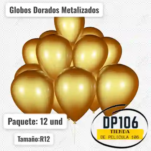 Globos Dorados Metalizados 12 Und