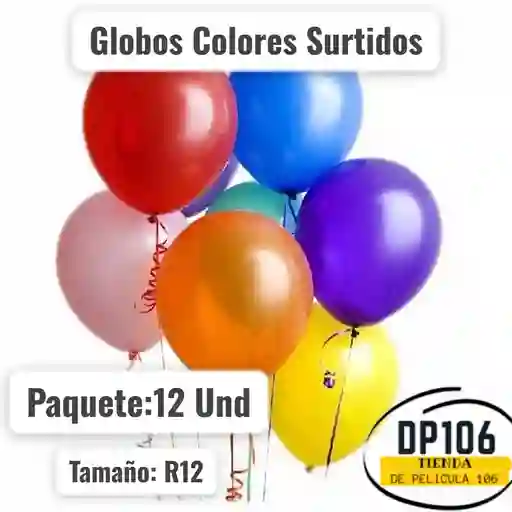 Globos Colores Surtidos 12 Und