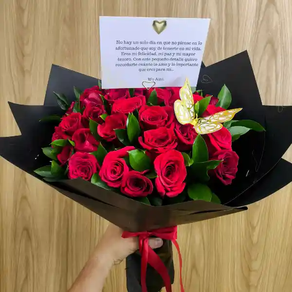 Bouquet 30 Rosas Rojas
