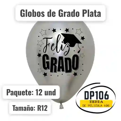 Globos De Grado Plata 12 Und