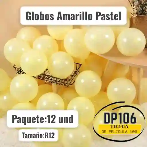 Globos Amarillo Pastel 12 Und