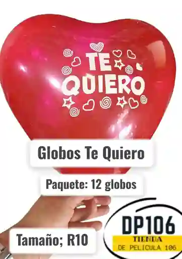 Globos Te Quiero 12 Und Tamaño R10
