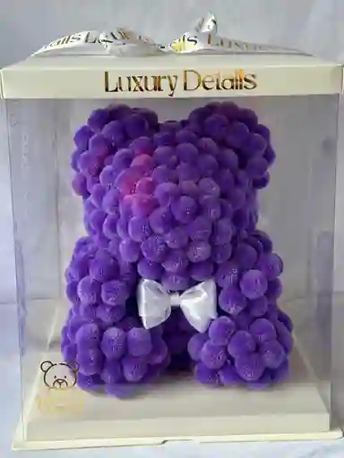 Oso Pompones Morado 25 Cm