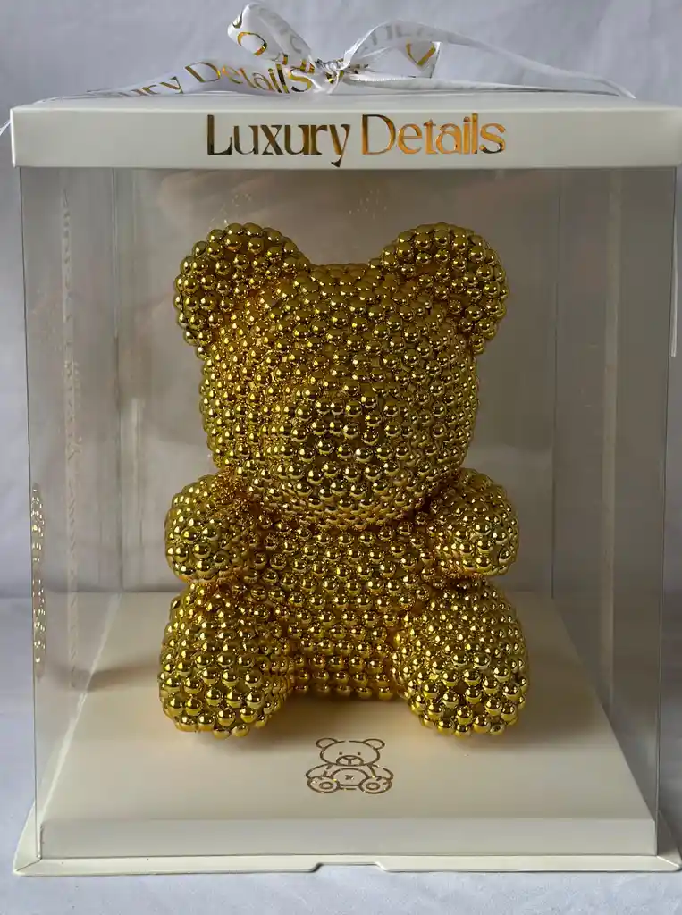 Oso De Perlas Dorado 25 Cm