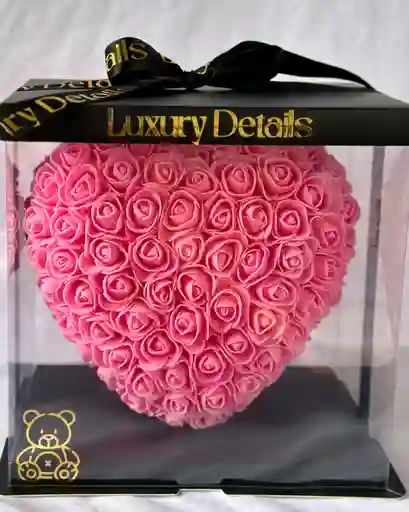 Corazon De Rosas Rosado 25 Cm