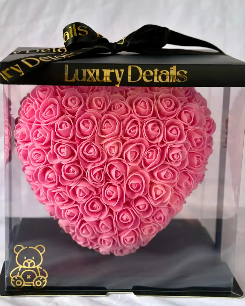 Corazon De Rosas Rosado 25 Cm