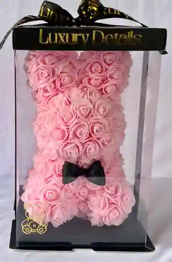 Conejo De Rosas Rosado 25 Cm