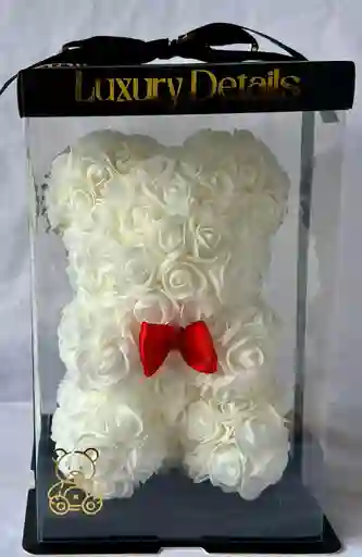 Oso De Rosas Blanco 25 Cm