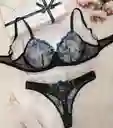 Dakota Negro Flores Azules