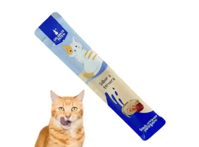 Snack Cremoso Para Gato Unidad Sabor A Ternera
