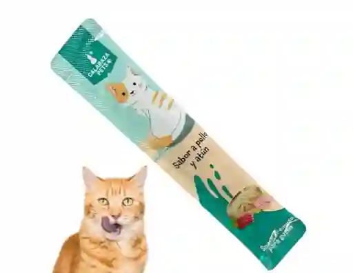 Snack Cremoso Para Gato Unidad Sabor A Pollo Y Atún