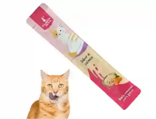Snack Cremoso Para Gato Unidad Sabor A Salmon