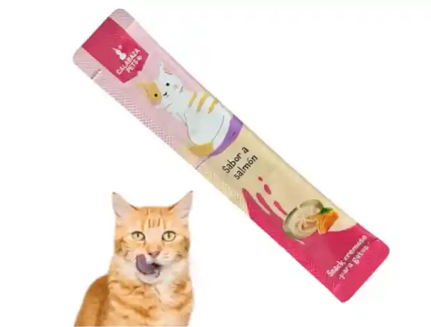 Snack Cremoso Para Gato Unidad Sabor A Salmon