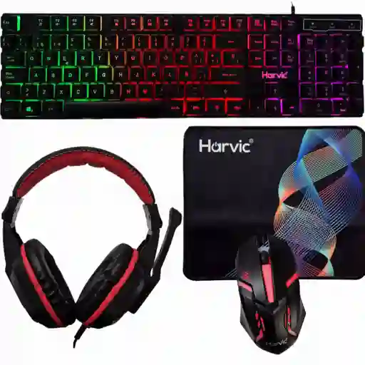 Set Gamer 4 En 1 Teclado Retroiluminado/mouse Retroiluminado/mouse Pad y didema gamer