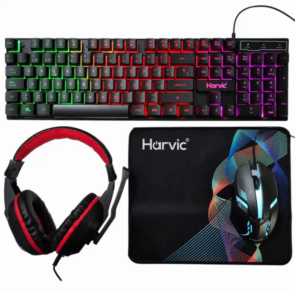 Set Gamer 4 En 1 Teclado Retroiluminado/mouse Retroiluminado/mouse Pad y didema gamer