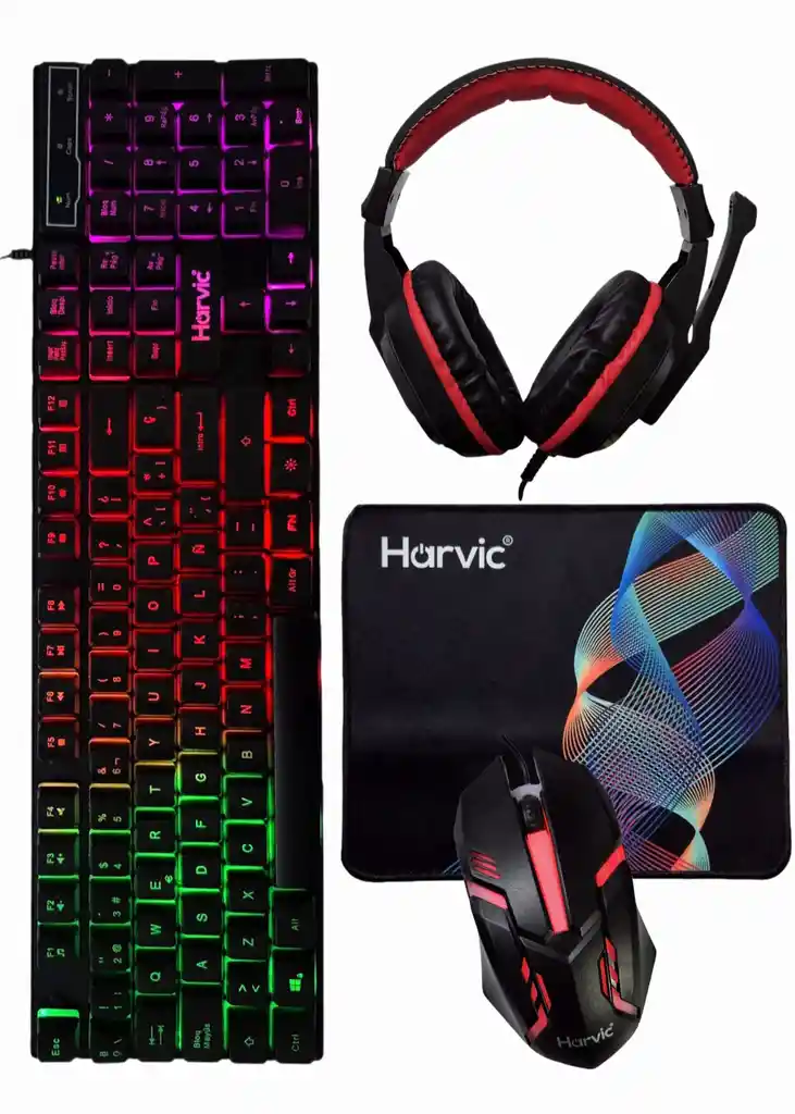 Set Gamer 4 En 1 Teclado Retroiluminado/mouse Retroiluminado/mouse Pad y didema gamer
