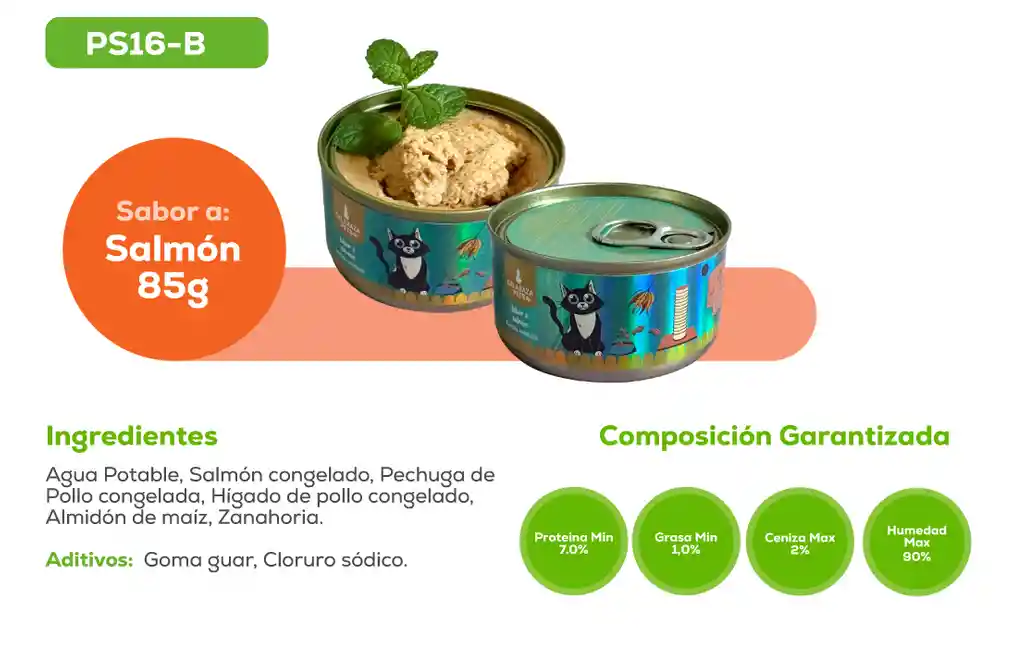 Lata Snack Para Gatos Sabor A Salmón 85g