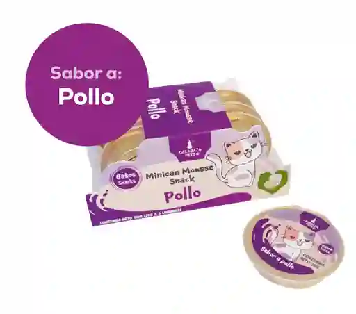 Snack Minican Mousse Alimento Para Gato Caja * 6 Unidades Sabor A Pollo