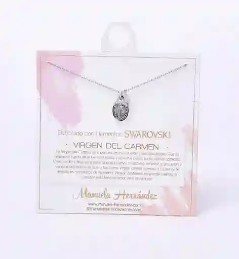 Collar Virgen Del Carmen Swaroski Acero Inoxidable