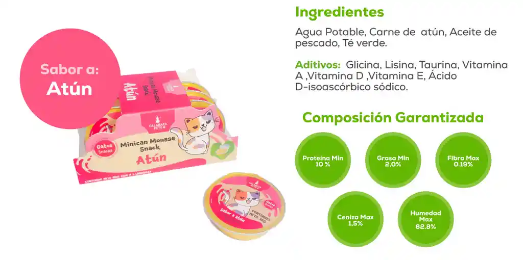 Snack Minican Mousse Alimento Para Gato Caja * 6 Unidades Sabor A Atún