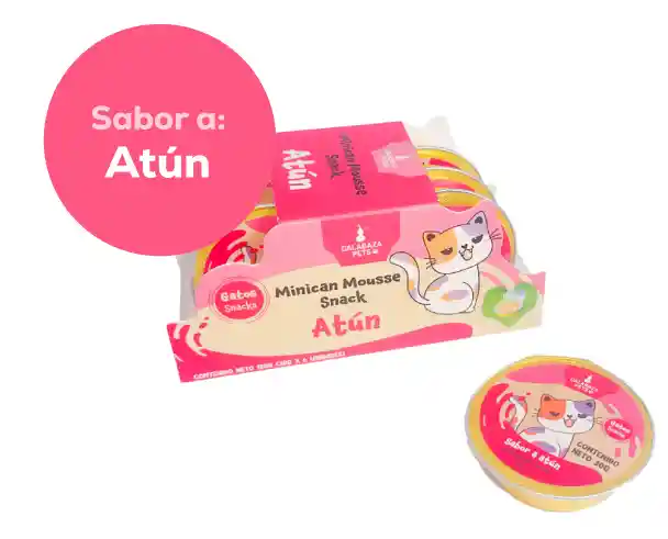 Snack Minican Mousse Alimento Para Gato Caja * 6 Unidades Sabor A Atún