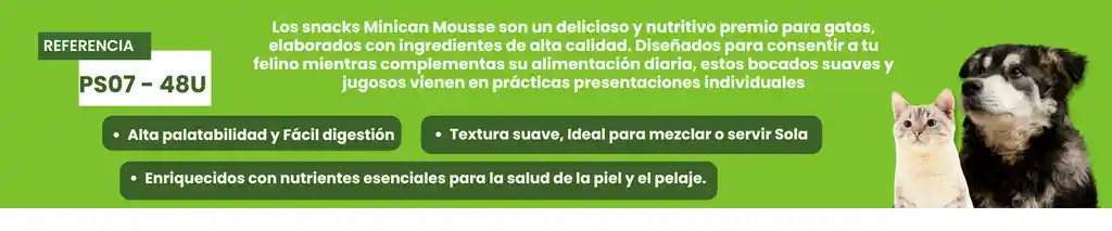 Snack Minican Mousse Alimento Para Gato Caja * 6 Unidades Sabor A Atún
