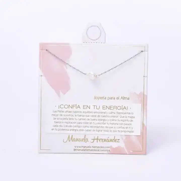 Collar Confía En Tu Energía Perla - Plateado