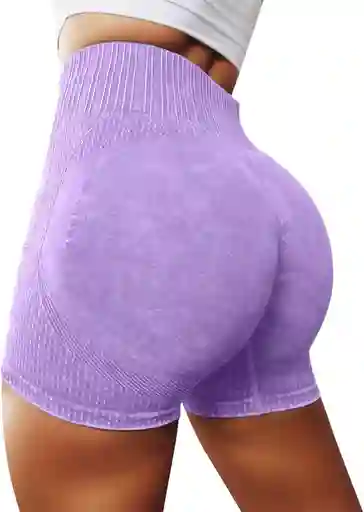 Calza Mujer Short Talla L Frunce Push Up Efecto Washed