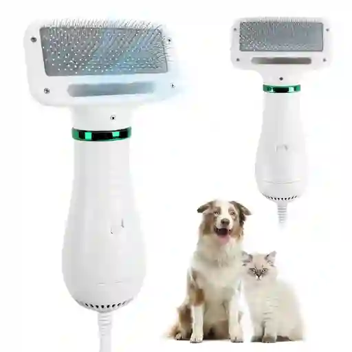 Cepillo Secador De Pelo Para Mascotas Peine Perro Gatos 2en1