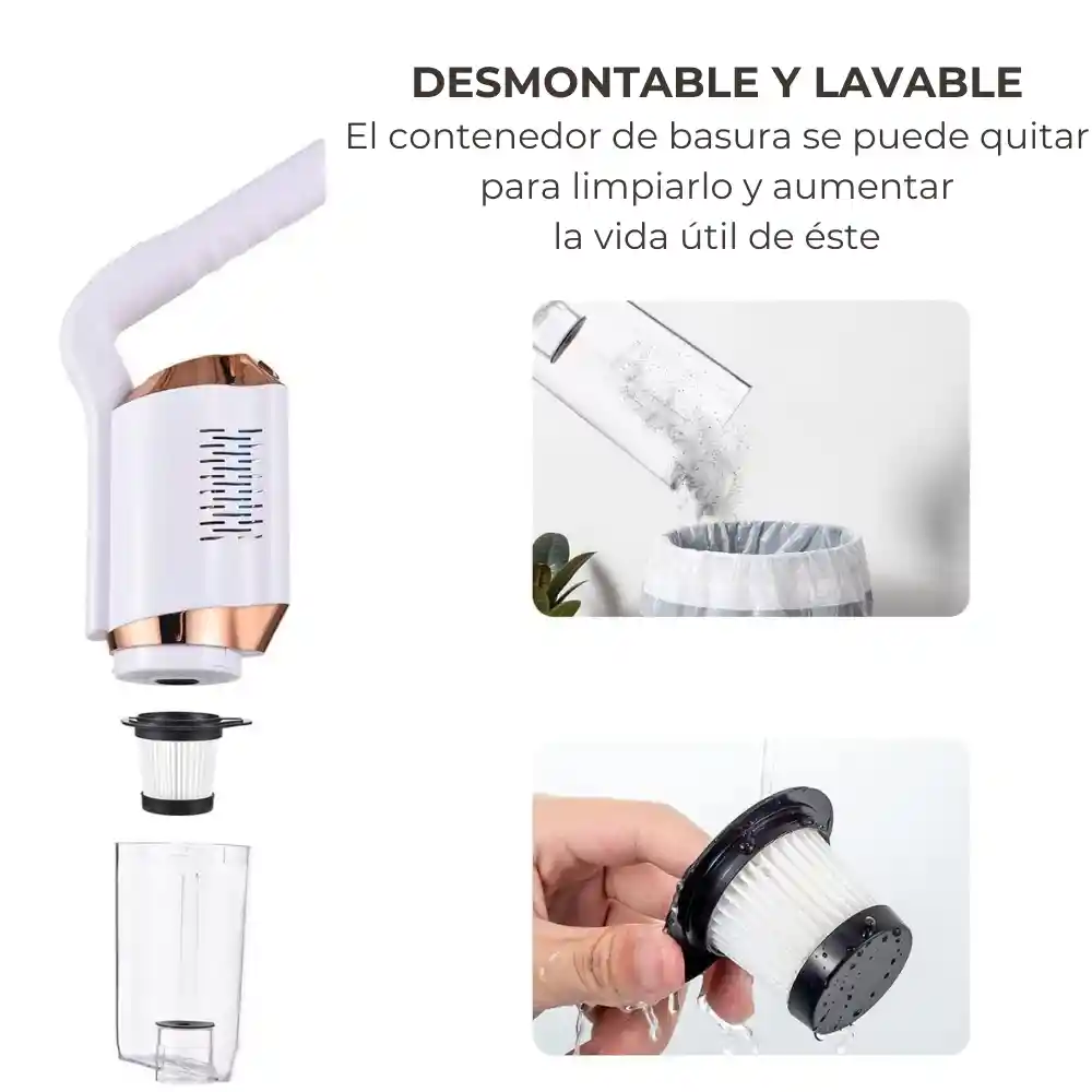 Aspiradora Recargable 3en1 Succionador Multiusos Para Hogar