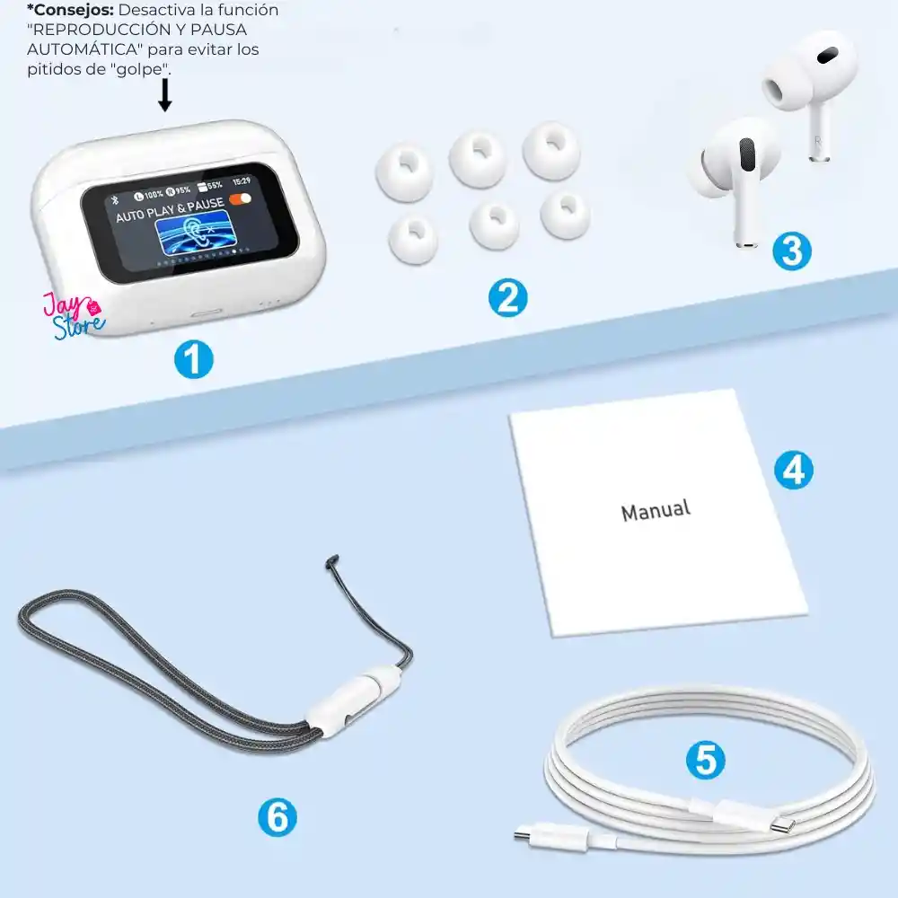 Audífonos Pro 2da Bluetooth Inalámbricos Pantalla Táctil Anc