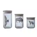 Set De 3 Frascos Wild Collection | Estilo Rústico Y Diseño Animal