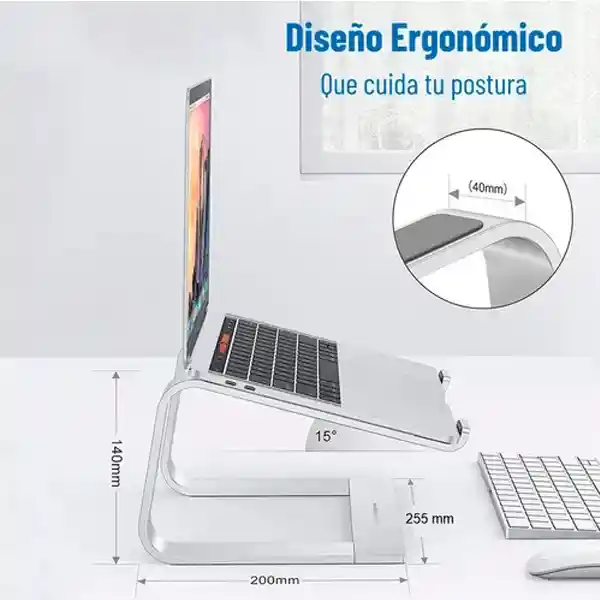 Base Soporte Para Portatil Aluminio Mac Macbook 10-12