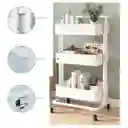 Carrito Organizador 3 Niveles Cocina Multiusos Plastico Negro