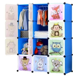 Armario Closet Closet De Niños Multifuncional Grande Infantil Azul