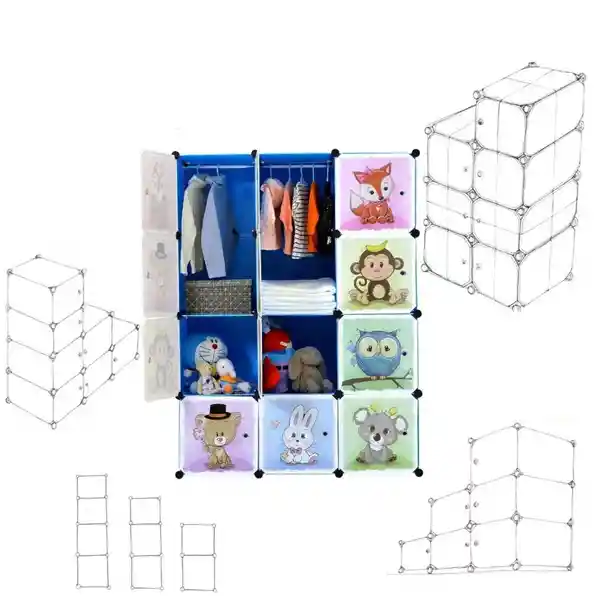 Armario Closet De Niños Multifuncional Grande Infantil Rosado