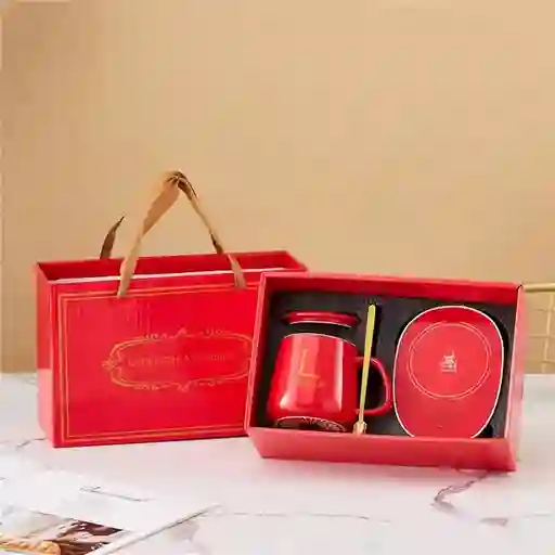 Kit - Calentador De Tazas + Mug | Rojo