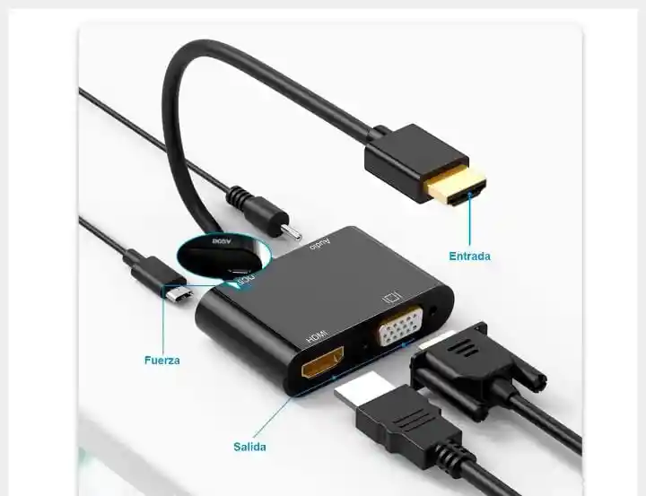 Adaptador Hdmi A Hdmi-vga + Audio Genérico Etr-1582g
