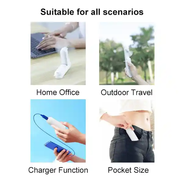 Mini Ventilador Portatil - Powerbank | Blanco